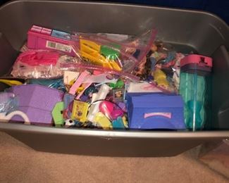 tote full of Barbie accessories including a Barbie carnival set, yet to display Barbie and ken items