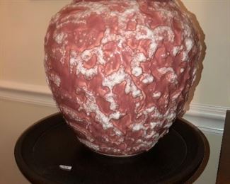 Unusual popcorn finish (?) pink vase