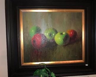 Beautifully framed canvas fruit art