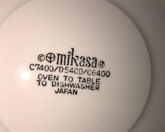 Mikasa inprint back of china