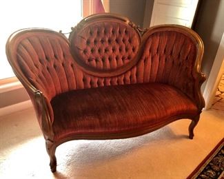 Antique Victorian Matching  love seat, Sofa and one arm chair.  