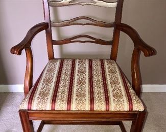 Arm dining room mahogany chair, five matching side chairs