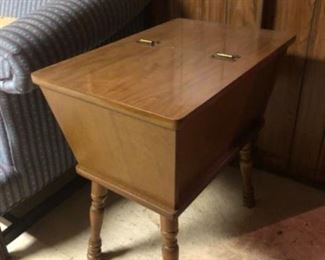 mid century end table with storage vintage maple end table