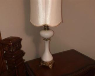 Stunning white satin lamp from the late 1960’s or early 70’s. 