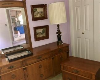 vintage mid century dresser and nightstand