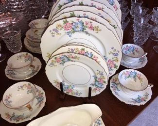 Bavarian China, 30 pieces, there are complementary serving pieces by a different maker.  
