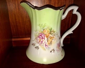 Large German hand painted pitcher