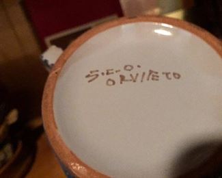 Signed pottery mug