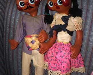 Vintage wooden dolls from Central America. 