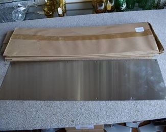 Lot of 11 Stainless Steel White Door Kick Plates | 10" Tall x 34" Wide -WILL SHIP