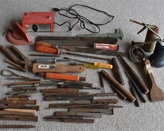 Large Lot of Assorted Tools | Screwdrivers, Oil Dispenser, Files, and a Magnetic Bulk Tape Eraser -LOCAL PICKUP ONLY