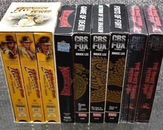 Lot of 9 VHS Tapes | Titles Include Indiana Jones 1-3, The Rocky Horror Picture Show, The Magnificent Seven, & More -WILL SHIP
