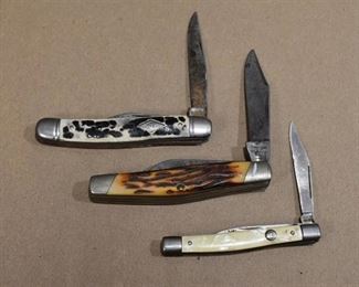 Lot of 3 Vintage Pocket Knives - Includes a D.E. Imperial Folding Knife | -WILL SHIP
