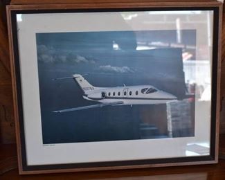 Framed Beechcraft Beechjet Aircraft Photo | 21" x 17" -LOCAL PICKUP ONLY