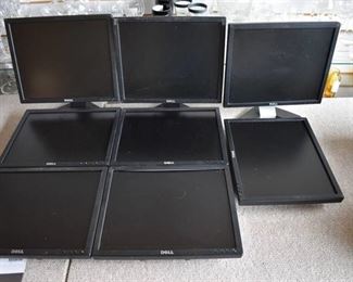 Lot of 8 17" Monitors | 3 with Stands Mo.# E170Sb | 5 with no Stands Mo.# P170Sb | All Turn On! -LOCAL PICKUP ONLY