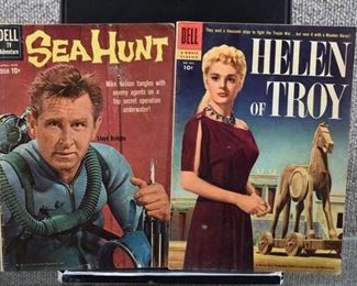 Lot of 2 Dell Comics: Four Color (1942-1962 Series 2) #684; Sea Hunt (1960) #5 (Variant with "A Tale of a Whale" on back cover) -WILL SHIP