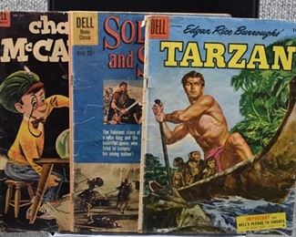 Lot of 3 Dell Comics: Four Color (1942-1962 Series 2) #571 & 1070; Tarzan (1948-1972) #72 -WILL SHIP