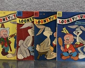 Lot of 4 Dell Comics: Looney Tunes and Merrie Melodies (1941) #157, 184, 194, 195 -WILL SHIP