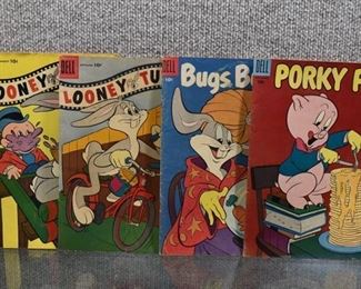 Lot of 4 Dell Comics: Bugs Bunny (1942) #44; Looney Tunes and Merrie Melodies (1941) #178 & 191; Porky Pig (1952) #41 -WILL SHIP