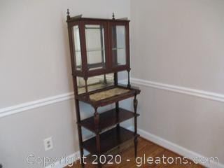 Antique Marble Top 3 Tier Curio Stand