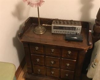 Bedside table/fluted lamp