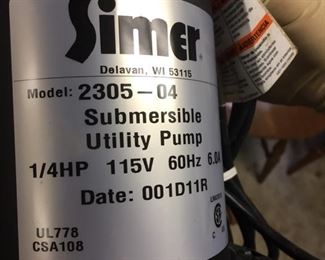 Simer submersible pump.