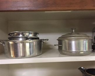 Pewter containers.