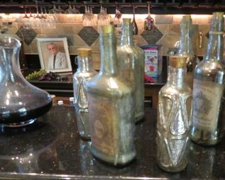 Mercury glass bottles