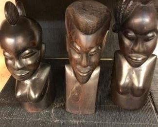 Wood African busts