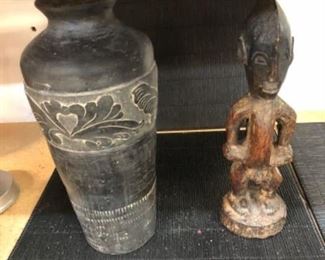 African statue and vessel 