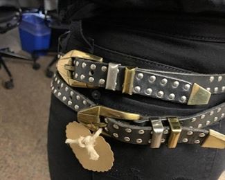 Staff's Pick top 10! Same Versace two striped leather belt, here is a close up of the buckles