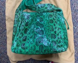 Carlos Falchi snake skin hand bag.