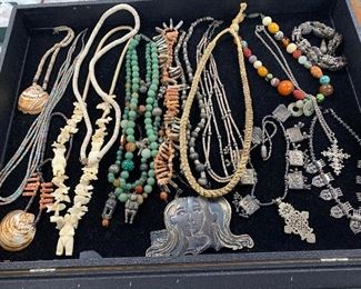 This is a small example of the Native American and tribal jewelry... there are many cases full!