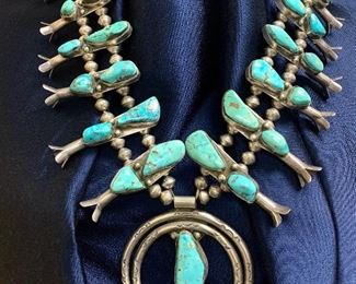 Nice sterling and turquoise squash blossom.