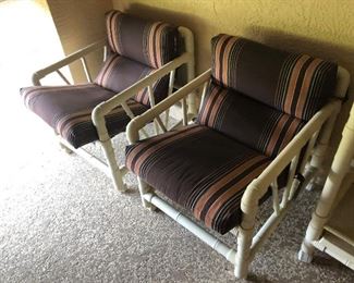 PVC  patio chairs 
Part  of the  10 Piece set $350 for
All
