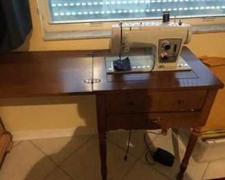 Sewing cabinet with machine $75