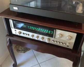 Sansui vintage stereo receiver and record player $350 both plus a set of speakers not shown