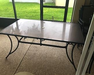 Patio table and 6 chairs 