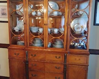  Bubble Glass Mahogany China Cabinet