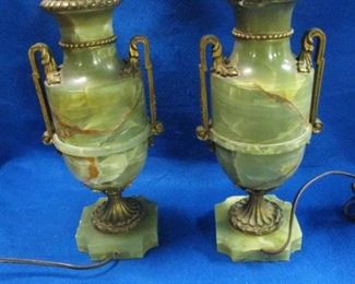 French Bronze and Onyx Lamps