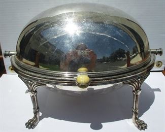 Rotating Silverplated Tureen with Clawfeet