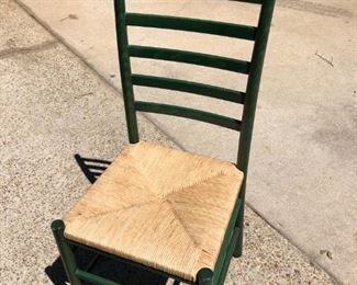 Set of 4 green ladderback chairs $40/set