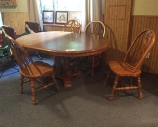 Larger oak table and chairs