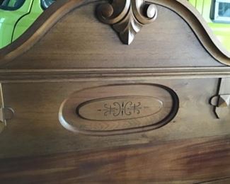 Beautiful antique headboard for a double bed. Local pickup only wilmette IL.   $285