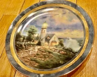 Tomas Kinkade plate 2176a fifth issue in limited ed. A light in the Storm—Seaside Memories $20. 