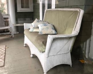 Antique wicker loveseat $85