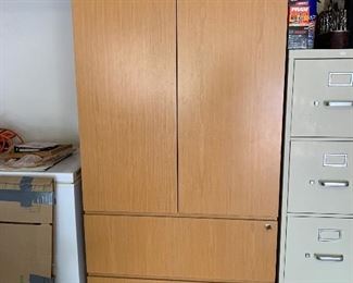 $180- Wooden storage   Cabinet with locking mechanism 