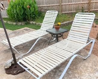 $65 EACH (TWO AVAILABLE ) ~ ADJUSTABLE RECLINING LAWN CHAIR 