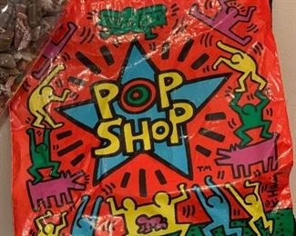 $45 - Keith Haring Pop Shop Bag Drawstring plastic artist NY authentic collectible 