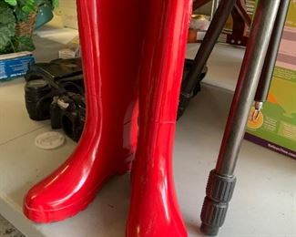 $24- Stylish Red rubber boots  (new) 